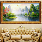 纯手工客厅山水风景油画，桂林山水欧式沙发背景墙古典挂画装饰画