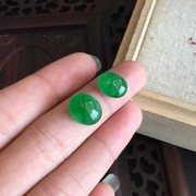 缅甸天然阳绿翡翠戒面A货满绿冰种翡翠戒面蛋面裸石镶嵌专用