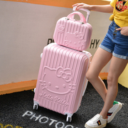可爱拉杆箱女士韩版旅行箱，学生行李箱粉色万向轮，20寸登机密码皮箱
