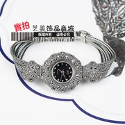 老银工艺匠心之作s925纯银复古女士手链手表，腕表女友老婆生日礼物