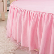 纯棉圆床床裙单件全棉宾馆圆形床单加厚夹棉床罩纯色2m2.2米