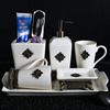 欧式陶瓷卫浴洗漱五件套装创意，情侣漱口杯牙膏盒牙刷架组合置物架