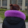 超大狐狸毛领子真毛紫色(毛紫色，)帽条皮草毛毛领(毛，毛领)单卖帽领帽檐毛条单买浅紫