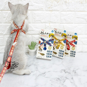 逛街去！日本Petio猫咪专用牵引绳 胸背带遛猫绳猫链子带铃铛项圈