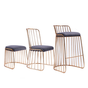 北欧个性靠背椅金色铁艺loft椅餐厅椅咖啡厅酒吧椅创意设计师椅