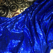 3mm宝蓝色亮片布料珠片布料特密舞台装礼服鱼尾裙布料面料