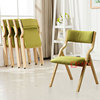 日式实木折叠餐椅简易可拆卸布垫休闲洽谈椅曲木椅布艺椅