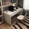简约现代白色烤漆书桌电脑桌办公桌家用写字台式学习书桌80/100cm