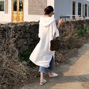 2018夏装韩版棉麻连衣裙，女中长款衬衫宽松大码学生，休闲卫衣潮