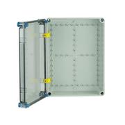 定制380280130mm透明塑料密封箱大型防水接线盒，户外电气仪表箱