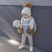 儿童貉子毛球帽子宝宝，针织帽秋冬婴儿3-612个月毛线，帽1-5岁小孩潮