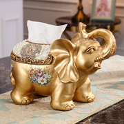 厂欧式奢华贴钻大象果盘花瓶纸巾盒，家用高档树脂客厅装饰品创意库