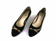上海皮鞋厂花牌女鞋浅口单鞋羊绒橡胶底低跟方跟优雅OL女皮鞋