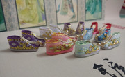 可儿娃娃古装ob小布bjd系列心怡、纯手工制作obitsu1/6娃绣花布鞋