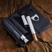 德国Philippi 皮质商务雪茄酒壶套装雪茄剪 旅行便携式套装