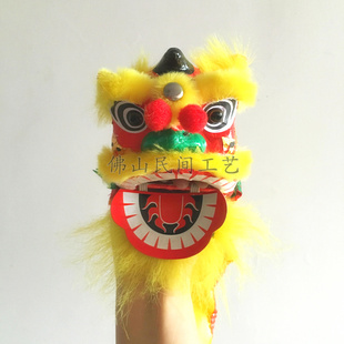 佛山拳头狮手偶舞狮子摆件儿童醒狮diy材料包非遗文化手工龙新年