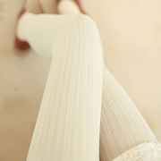 洛丽塔韩国日系天鹅绒连裤袜竖条纹，显瘦麻花连体袜，打底袜子lo袜冬
