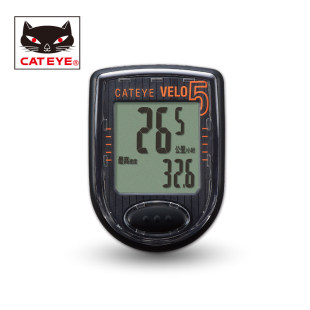 cateye猫眼velo5自行车码表，英文有线山地，单车装备里程测速器配件