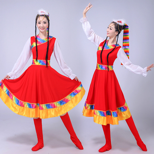 女少数民族服装表演广场成人蒙古演出西藏水袖台藏族舞蹈服饰