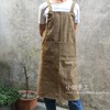 双肩围裙帆布卡其布色学生美术绘画陶艺木工西餐日式简约男女工作