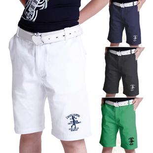 高尔夫球童短裤男童夏季薄款纯棉中大童五分裤，透气儿童运动中裤