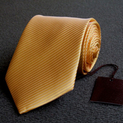 嘉伟利男士正装商务，纳米领带8cm金黄纯色，斜纹领带工装领带
