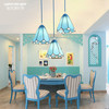 蒂凡尼地中海餐厅吊灯 三头创意个性蓝色吧台饭厅楼梯led灯饰灯具