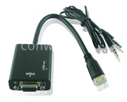 Mini HDMI转VGA带3.5音频接口转换器 迷你C型平板电脑电视显示器