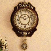 美式挂钟客厅奢华石英钟表，中式创意时尚静音，时钟家用大气墙上挂表