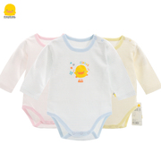 黄色小鸭童装婴儿长袖，包屁衣纯棉春秋内衣0-12个月，男女宝宝三角爬
