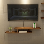 创意实木壁挂电视柜客厅机顶盒置物架卧室悬挂式挂墙电视柜隔板