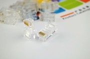 腾达水晶头连接器100个纯铜超五类，rj45非屏蔽网线接头水晶头