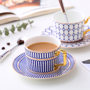欧式奢华陶瓷咖啡杯碟创意英式咖啡杯碟套装下午茶杯红茶杯送勺子