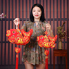 2024年年有余挂件绒布弯鱼中国结鱼挂件客厅大号新年春节装饰