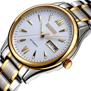瑞士海琴男士手表超薄夜光双日历夜光防水透底自动机械腕表