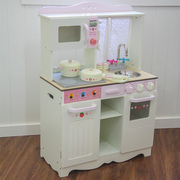 儿童豪华西式厨房套装灶台男女孩木制过家家厨具幼儿园做饭玩具