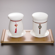 惜物造子衿情侣对杯 中国元素文化创意陶瓷杯子套装送朋友礼物