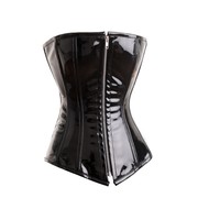 黑色漆皮束腰强力收腹塑身腰封宫廷corset马甲钢骨塑身衣束身衣