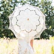 白色蕾丝伞手工镂空创意直杆长柄洋伞lolita裙装舞台道具拍照摄影