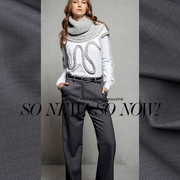 胡胡布店色织灰色真丝+羊毛法国时装料1.5米宽65元一米