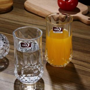 青苹果六只套装耐热玻璃杯水杯家用洋酒杯圆形水杯透明果汁啤酒杯
