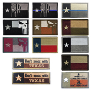 德克萨斯州州旗惩罚者刺绣，魔术贴臂章布贴，包贴补丁3d满绣