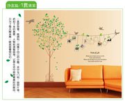 照片墙贴纸客厅卧室床头背景，墙壁贴纸创意，绿树相框相片装饰画墙贴