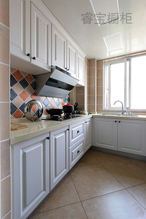 整体橱柜简约现代风格吸塑模压门厨房整体厨柜石英石台面