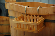 香柏木浴室木桶沐浴桶阳台浴缸用挂篮扶手可挂式花篮