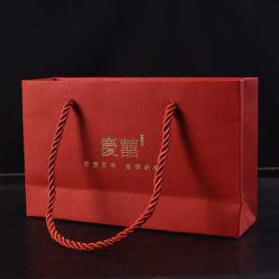 婚庆回礼袋子红色创意结婚手提袋个性礼糖盒礼盒纸袋婚礼喜袋