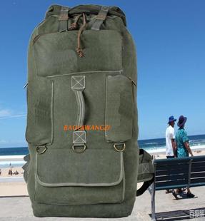 150L超大容量男女旅行背包户外登山休闲行李包英伦牛仔帆布双肩包
