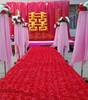 婚礼布置纱幔大红色玫瑰花地毯，酒店通道蓝粉紫红地毯婚庆桌布地毯