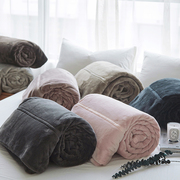 加厚法兰绒毛毯纯色防静电天鹅绒毯子空调毯加厚单双人沙发盖毯