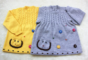 纯手工编织5-6岁女儿童羊毛线，衣裙衫春秋毛衣外套生日童装